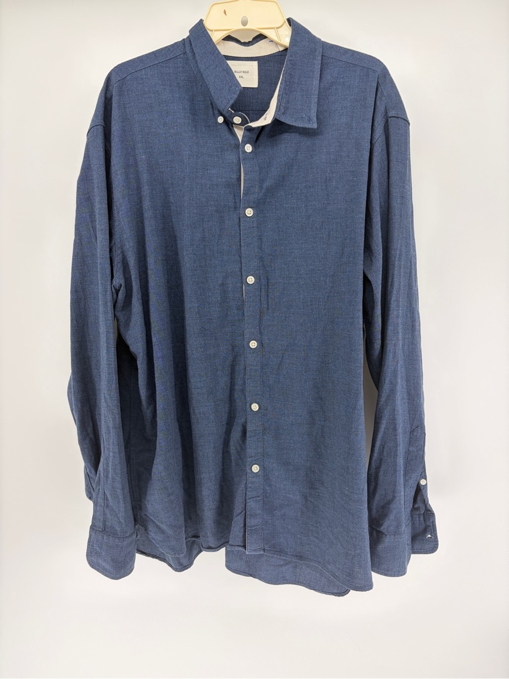 Billy Reid Cotton Blue Button-Down Shirt Casual Long Sleeve Made in E.C.